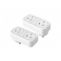 Trader Adaptor Double 10A 230V 240V AC 50Hz 2400W Maximum Load White