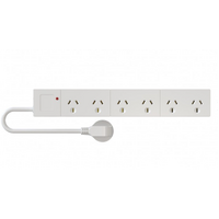 Trader Powerboard Non Switched 6 Socket Outlets 10A 240V With Surge Protection