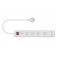 Trader Powerboard Main Switched 4 Socket Outlets 10A 240V With Dual USB