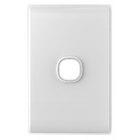 Trader Snow Leopard Switch Plate Less Mech White Cover White Grid