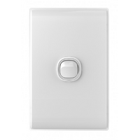 Trader Snow Leopard Switch 16AX/20A 250V White Cover White Grid