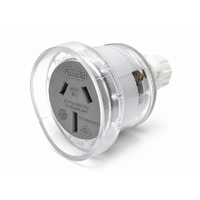Trader Taipan 15A 3 Pin Rewireable Flexible Cover Extension Socket Transparent