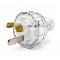 Trader Taipan 10A 3 Pin Heavy Duty Flexible Cover Plug Top Transparent
