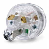 Trader Taipan 10A 3 Pin Side Entry Plug Top Transparent