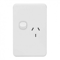 Repelec Tradesave Sleek Single GPO 10A Vertical White