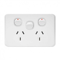 Repelec Tradesave Sleek Double GPO 10A with Extra Switch