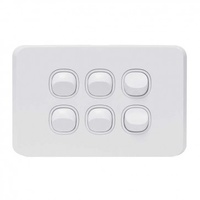 Repelec Tradesave Sleek 6 Gang Switch Horizontal