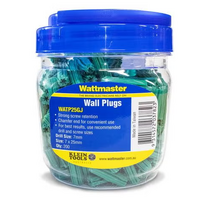 Wattmaster Anchor Wall Plug Green Length 25mm In Storage Jar Of 200 Plugs
