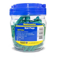 Wattmaster Anchor Wall Plug Green Length 32mm In Storage Jar Of 100 Plugs