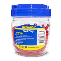 Wattmaster Anchor Wall Plug Red Length 38mm In Storage Jar Of 100 Plugs