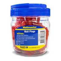 Wattmaster Anchor Wall Plug Red Length 50mm In Storage Jar Of 100 Plugs