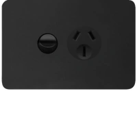Hager Allure 20A Single GPO Matt Black
