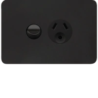 Hager Allure Single GPO 10A With Round Earth Matt Black