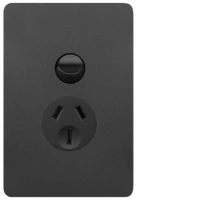 Hager Allure Single GPO 10A Vertical Matt Black