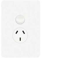 Hager Allure Single GPO 10A Vertical Matt White