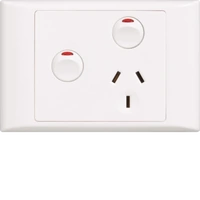 Hager Premiere 10A 1 Gang GPO With Extra Switch