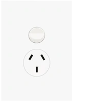 Hager Finesse 10A Single GPO Vertical Matt White